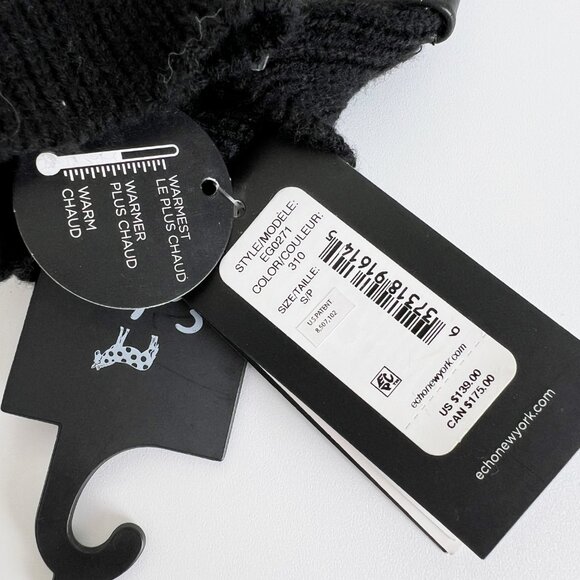 New Anthropologie Sheep Leather & Wool Knit Graphic Winter Gloves Colorblocked - Picture 3 of 6